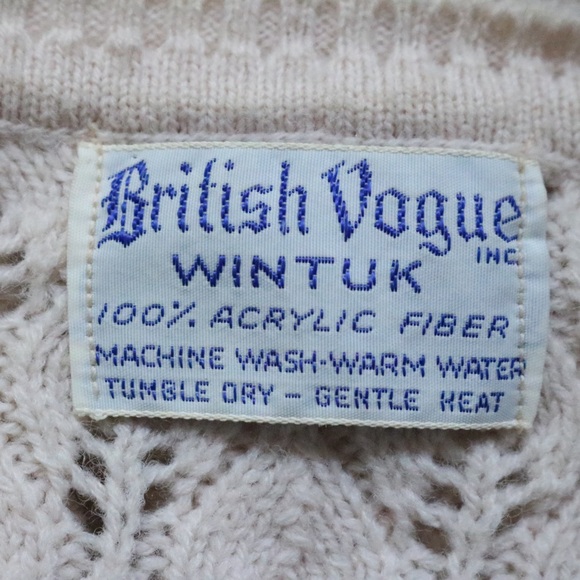 Vintage British Vogue Inc. Wintuk Cream Bubble Knit Cardigan - Picture 3 of 6